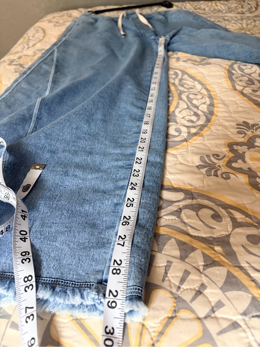 Aerie Soft Landing Wide Leg Light Blue Jean style Trousers, Drawstring, M - Picture 12 of 15